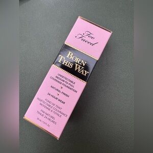 Too Faced Warm Beige Foundation in Pink and Gold Box